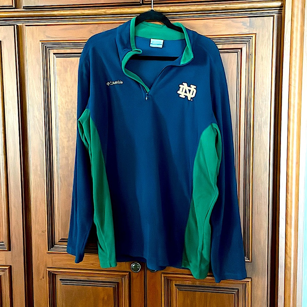 Columbia Notre Dame fleece 1/4 zip pullover